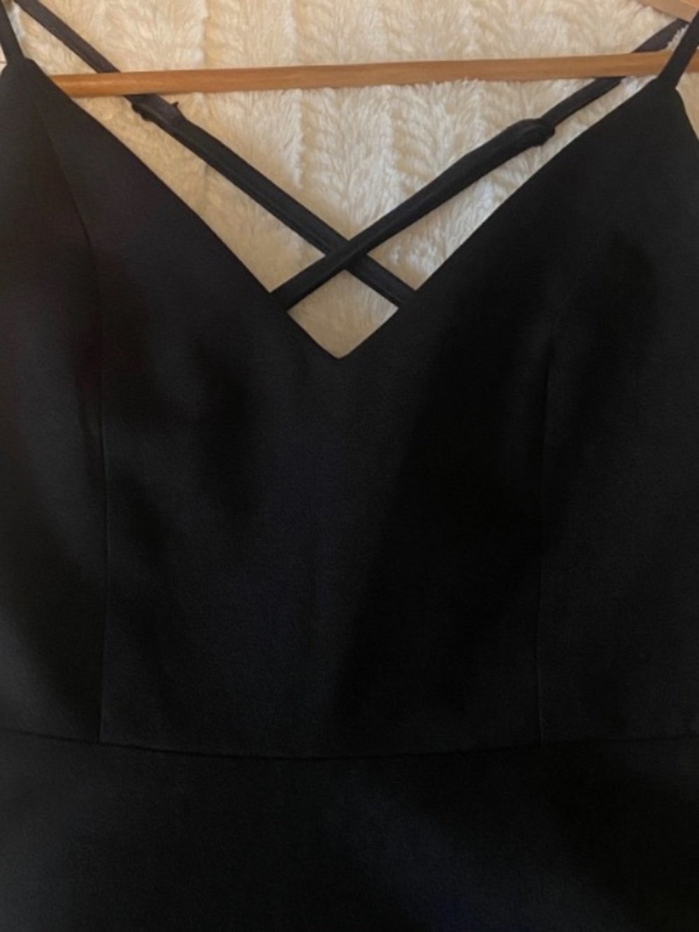Black Spaghetti Strap V-Neck Dress